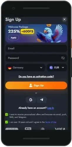 Martin Registrierung am Handy